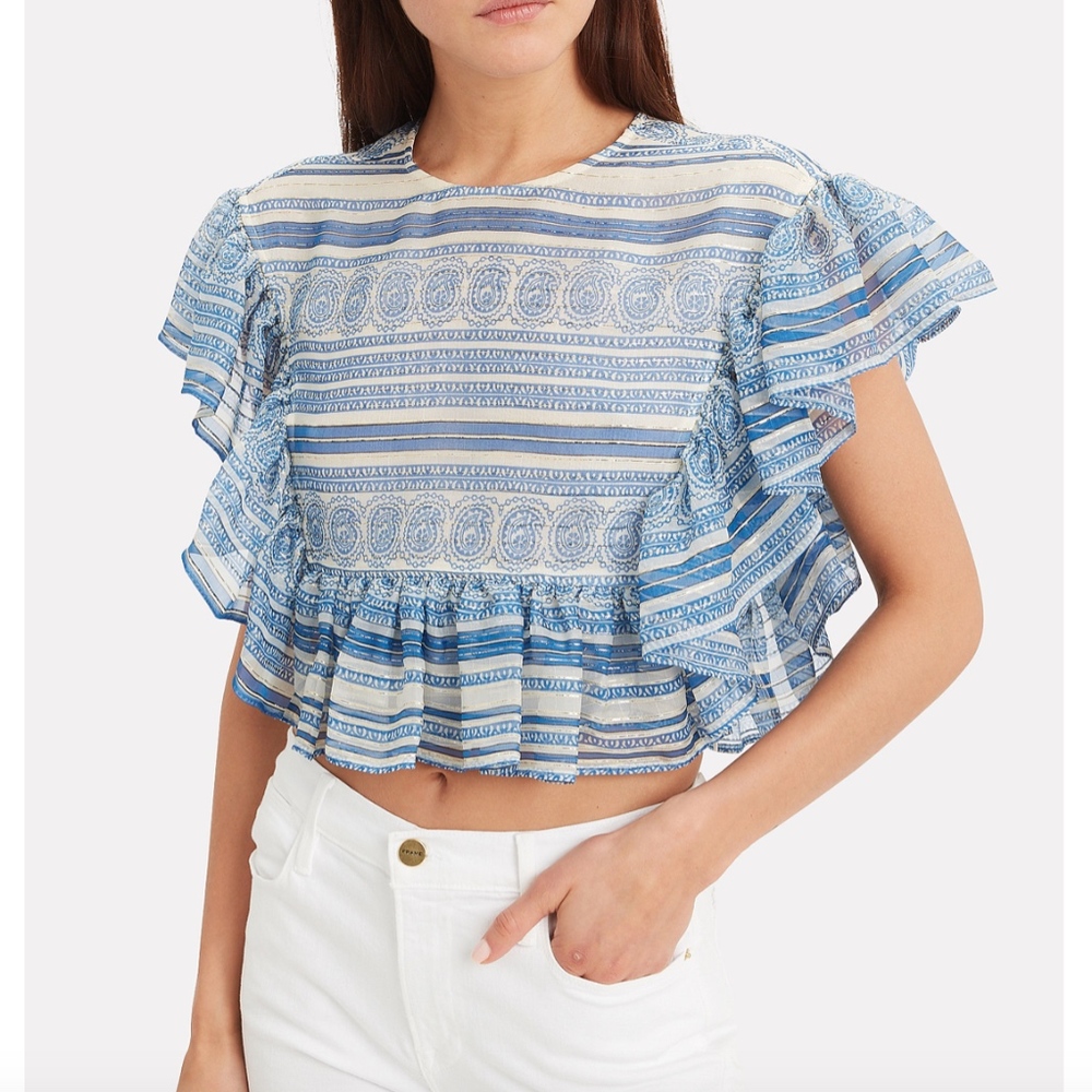 Philosophy di Lorenzo Serafini Ruffle Paisley Crop